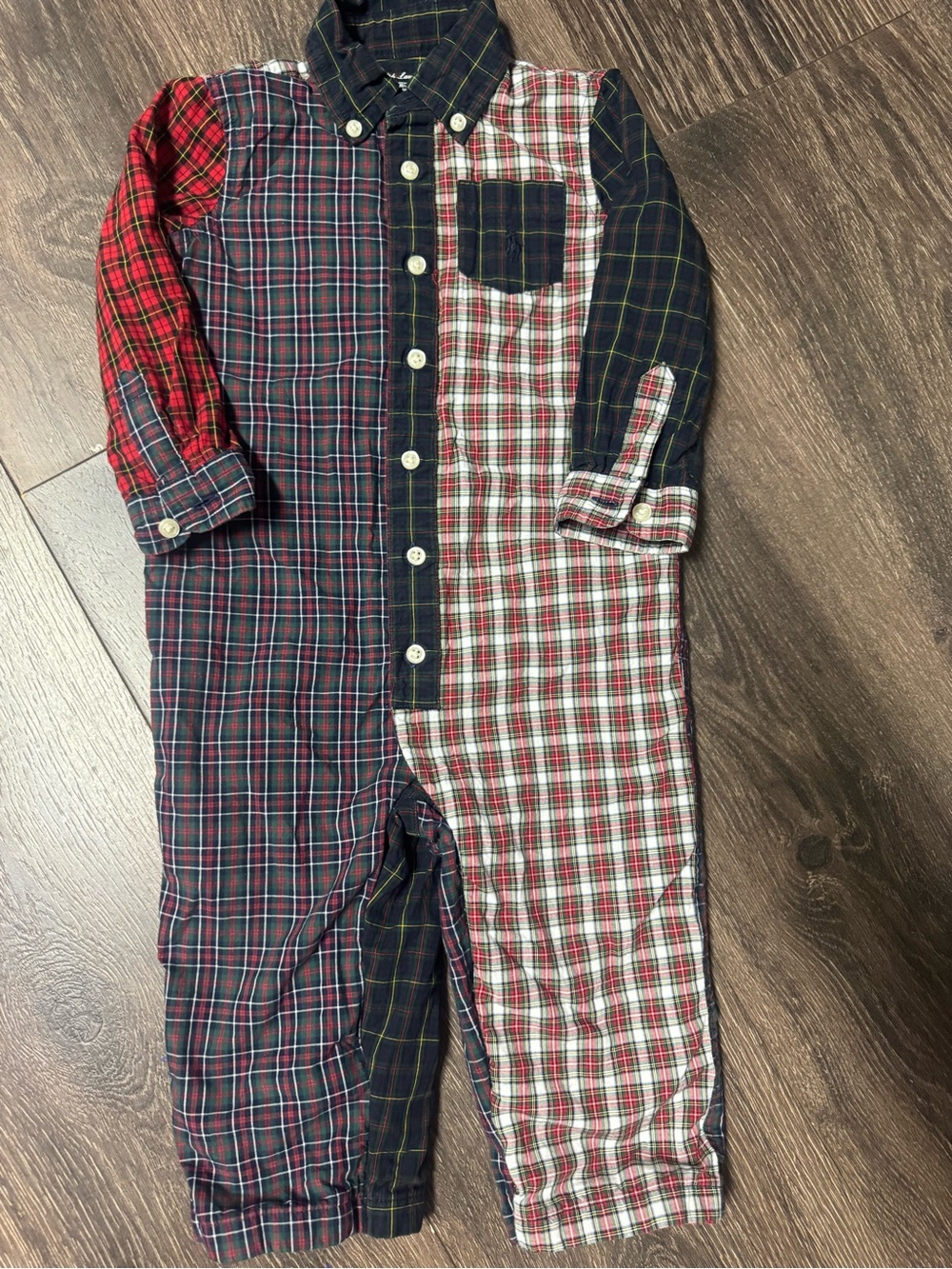 Ralph Lauren Mixed Plaid Button-Down Shirt - Navy, Red, Green